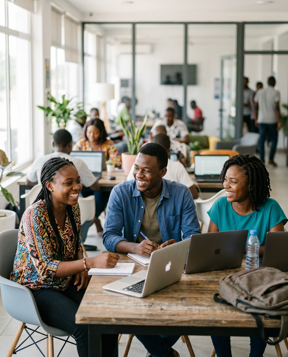 Étudiants guinéens participants du hackathon